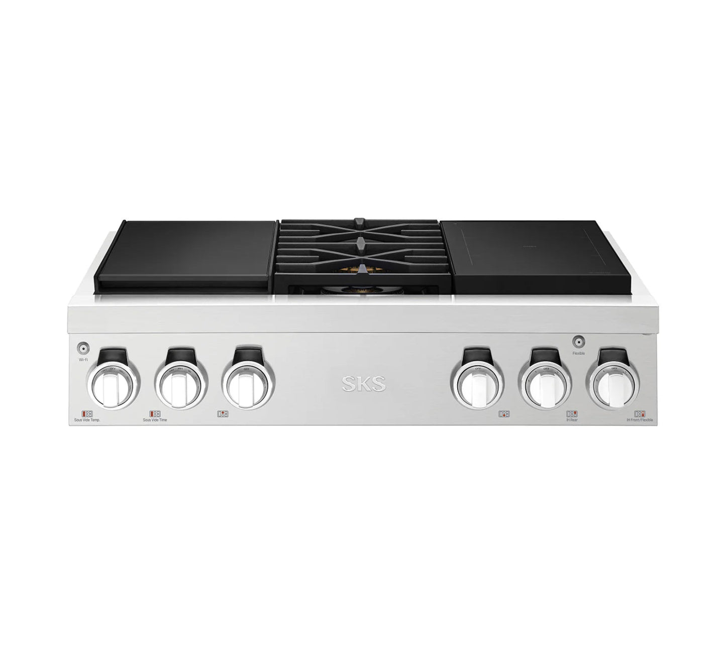 Signature Kitchen Suite SKSRT360SIS 36-inch Dual-Fuel Pro Rangetop with Sous Vide and Induction Stainless Steel - SKSRT360SIS