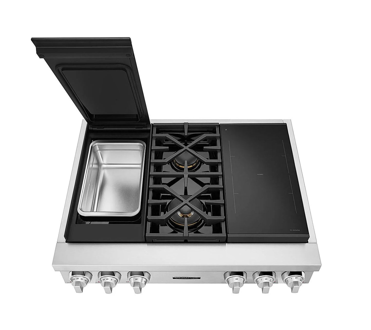 Signature Kitchen Suite SKSRT360SIS 36-inch Dual-Fuel Pro Rangetop with Sous Vide and Induction Stainless Steel - SKSRT360SIS