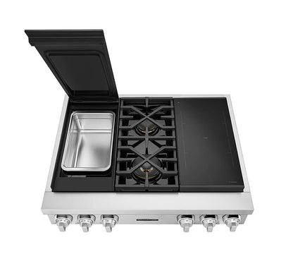 Signature Kitchen Suite SKSRT360SIS 36-inch Dual-Fuel Pro Rangetop with Sous Vide and Induction Stainless Steel - SKSRT360SIS