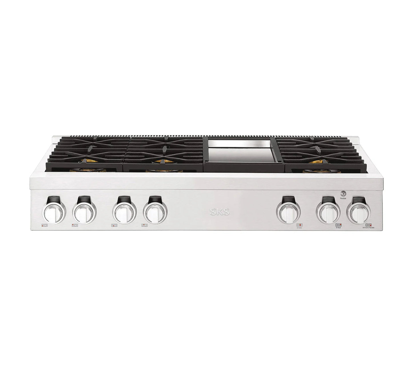 Signature Kitchen Suite SKSRT480GS 48-inch Gas Pro Rangetop 6 Burners and Griddle Stainless Steel - SKSRT480GS