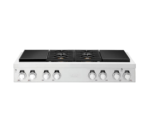 Signature Kitchen Suite SKSRT480SIS 48-inch Dual-Fuel Pro Rangetop with Sous Vide and Induction Stainless Steel - SKSRT480SIS