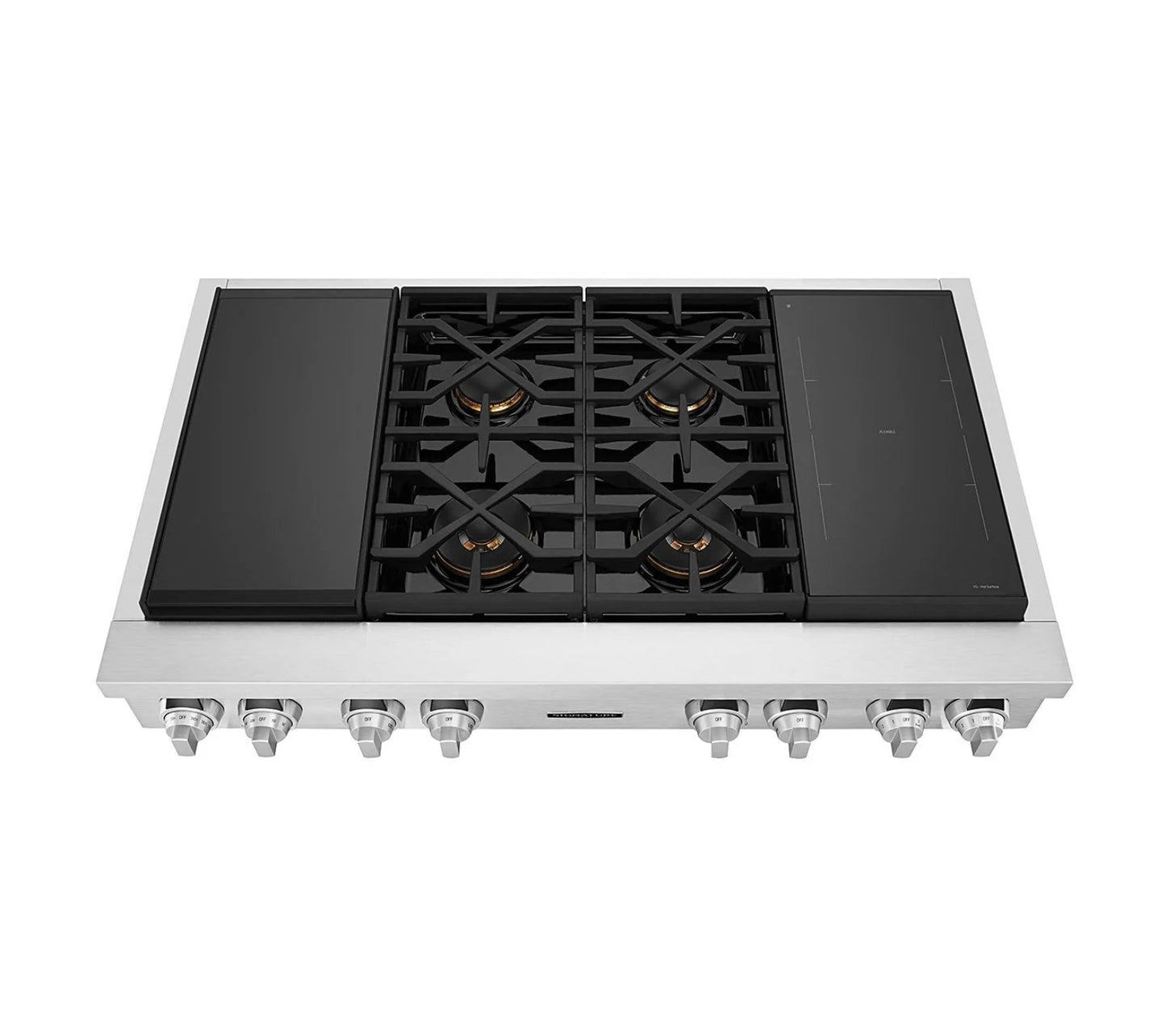 Signature Kitchen Suite SKSRT480SIS 48-inch Dual-Fuel Pro Rangetop with Sous Vide and Induction Stainless Steel - SKSRT480SIS