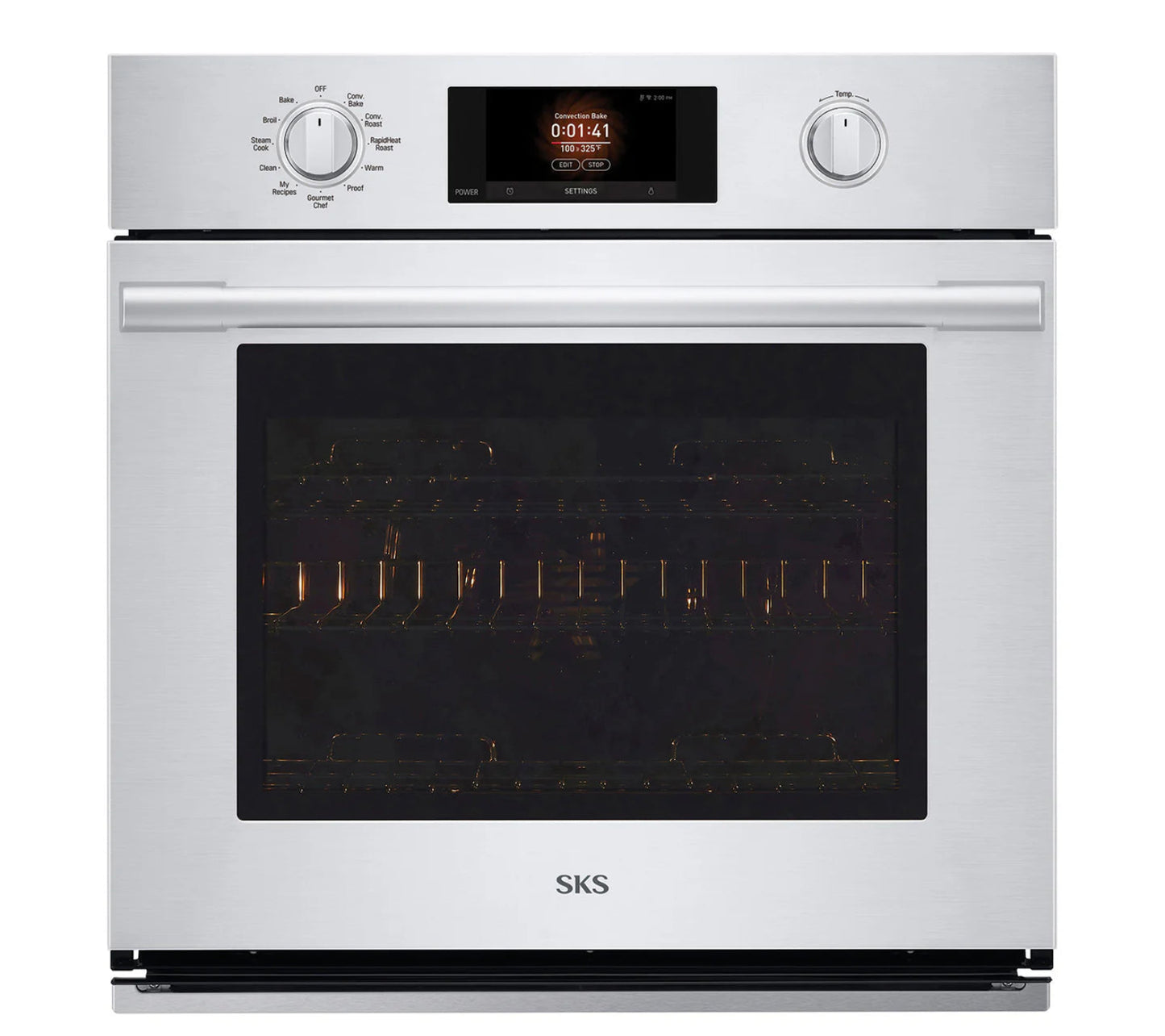 Signature Kitchen Suite SKSSV3001S 30-inch Single Wall Oven with Steam-Combi Stainless Steel - SKSSV3001S