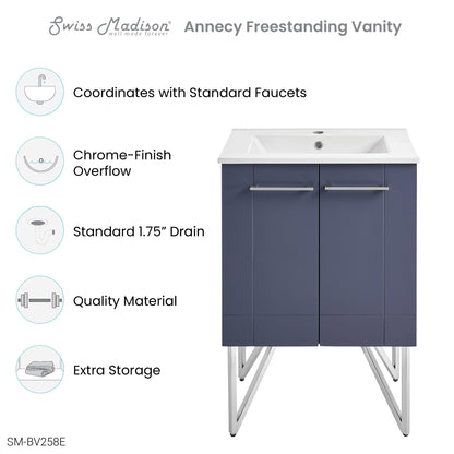 Swiss Madison Annecy 24" Bathroom Vanity in Cinder Purple - SM-BV258E - Backyard Provider