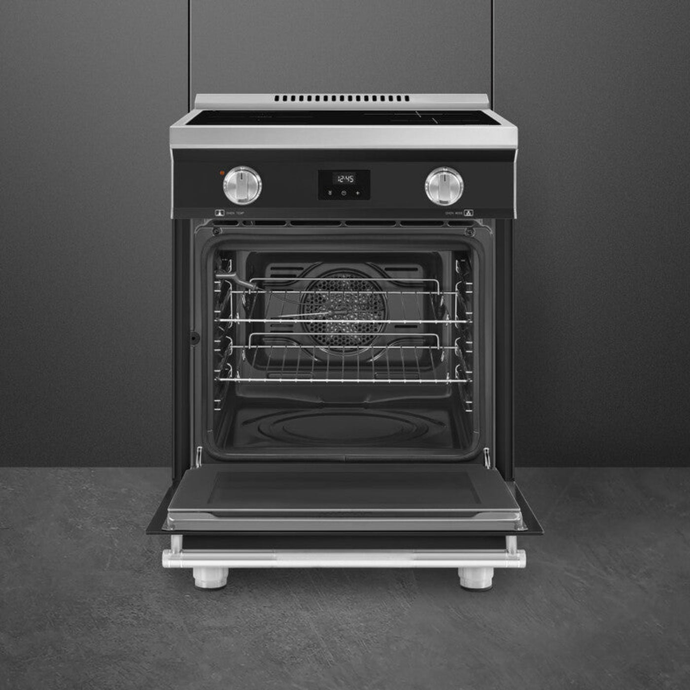 Smeg Range with Induction Hob 24" Aesthetic Matt Black - SPR24UIMAN