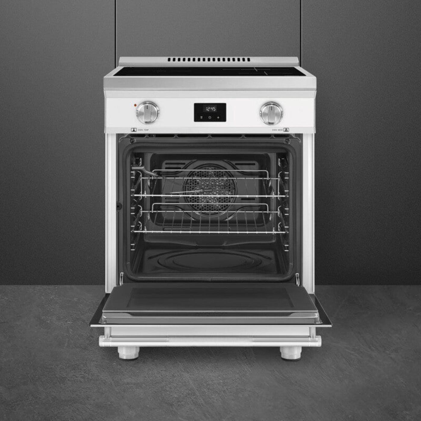Smeg Range with Induction Hob 24" Aesthetic Matte white -  SPR24UIMMW
