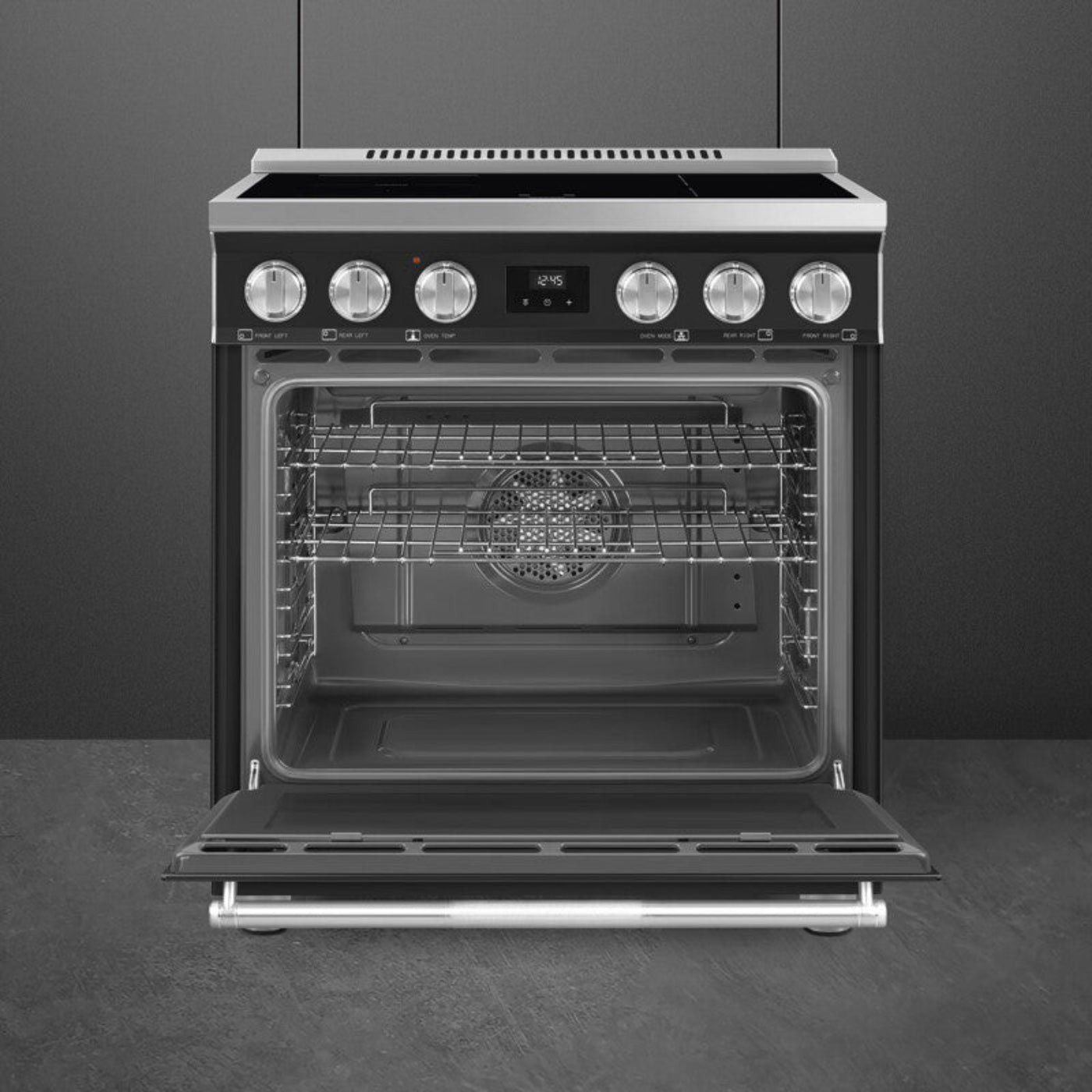 Smeg Range with Induction Hob 30" Aesthetic Matt Black - SPR30UIMAN