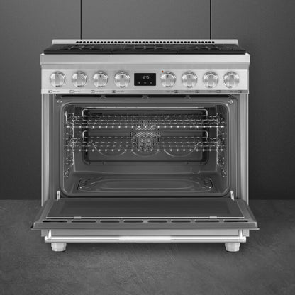 Smeg Range with Gas Hob 36" Aesthetic Stainless steel - SPR36UGGX
