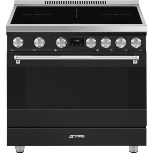 Smeg Range with Induction Hob 36" Aesthetic Matt Black - SPR36UIMAN