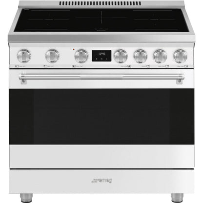 Smeg Range with Induction Hob 36" Aesthetic Matte white - SPR36UIMMW