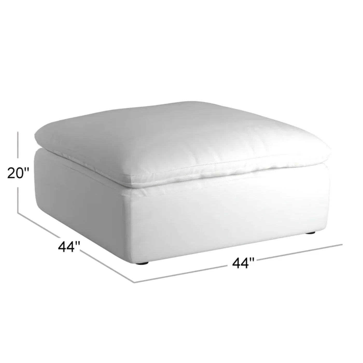 Sunset Trading Cloud Puff Slipcovered 44" Square Sectional Modular Ottoman | Stain Resistant Performance Fabric | Ocean Blue  - SU-145830-391043