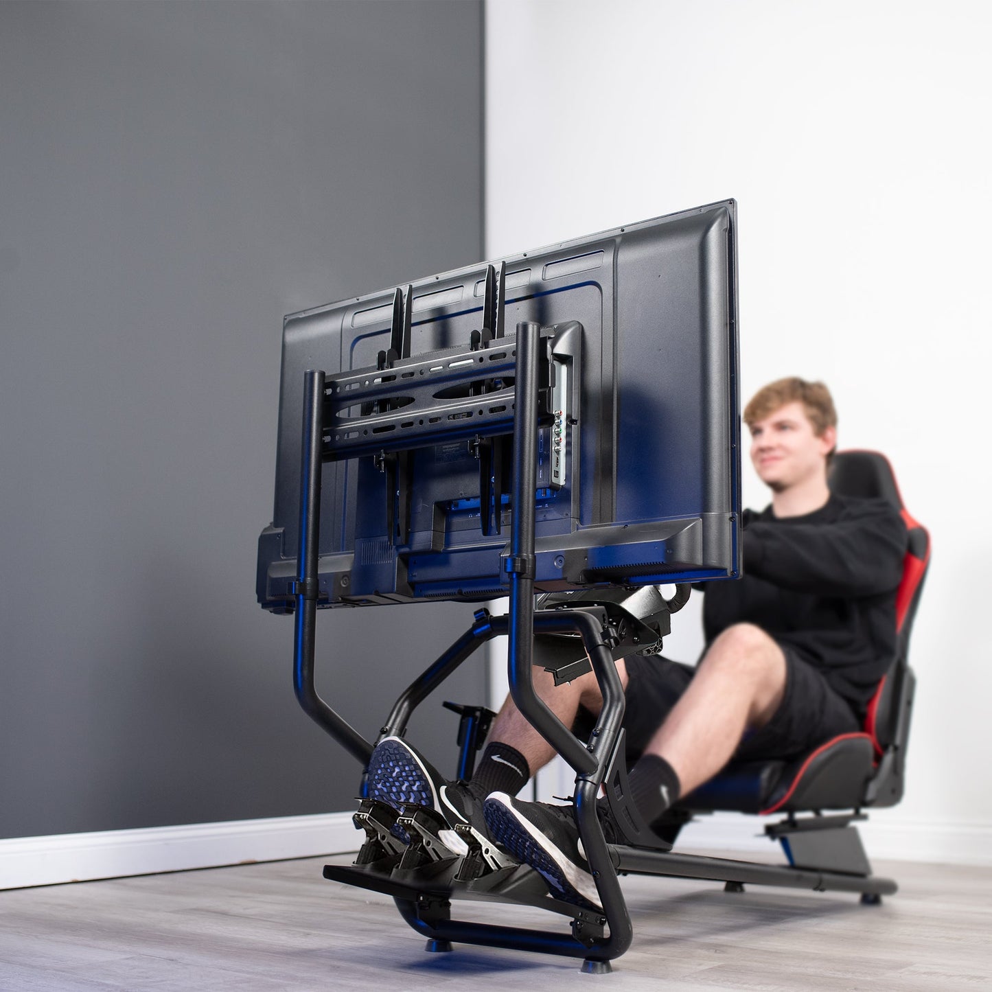 VIVO Racing Simulator Cockpit with TV Mount - 32” to 50” Screens - STAND-KIT-RACE1B