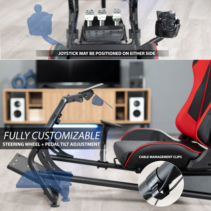VIVO Racing Simulator Cockpit with Shelf Kit - STAND-KIT-RACE1S
