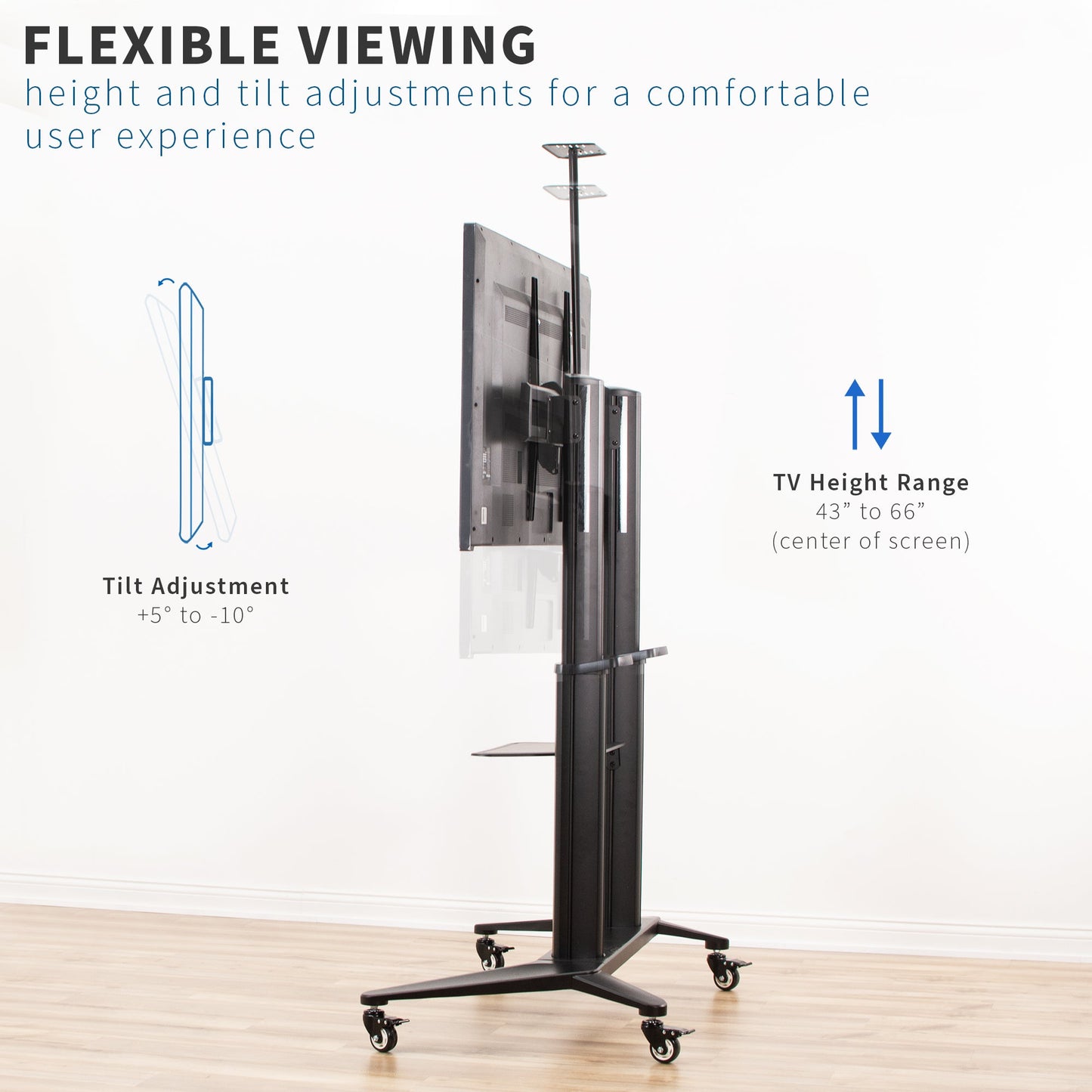 VIVO Aluminum TV Cart - 32” to 120” Screens - STAND-TV120B