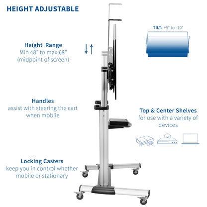 VIVO Mobile TV Cart - 32" to 100" Screens - STAND-TV22S