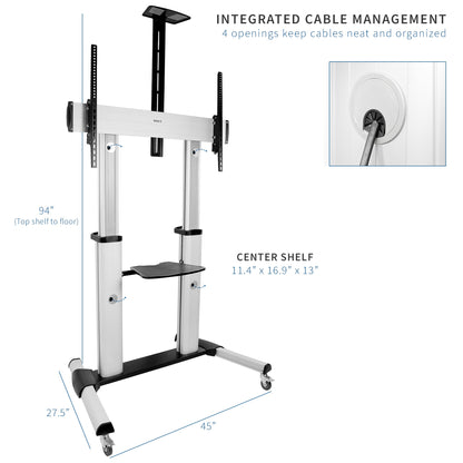VIVO Mobile TV Cart - 32" to 100" Screens - STAND-TV22S