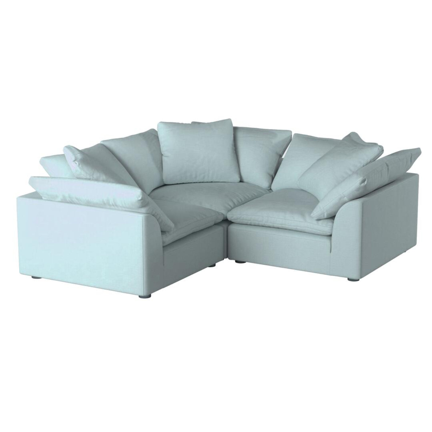 Sunset Trading Cloud Puff 3 Piece 88" Wide Slipcovered Modular Sectional Small L Shaped Sofa - SU-1458-43-3C