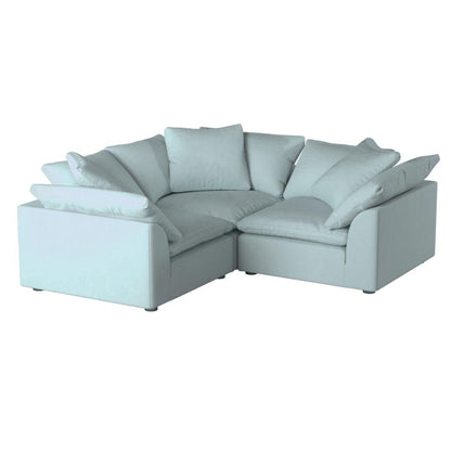 Sunset Trading Cloud Puff 3 Piece 88" Wide Slipcovered Modular Sectional Small L Shaped Sofa - SU-1458-43-3C