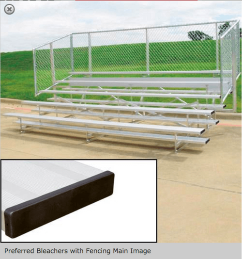 Bleacher 4 or 5 Row Preferred Aluminum Bleachers with Safety Fencing - NB0415P