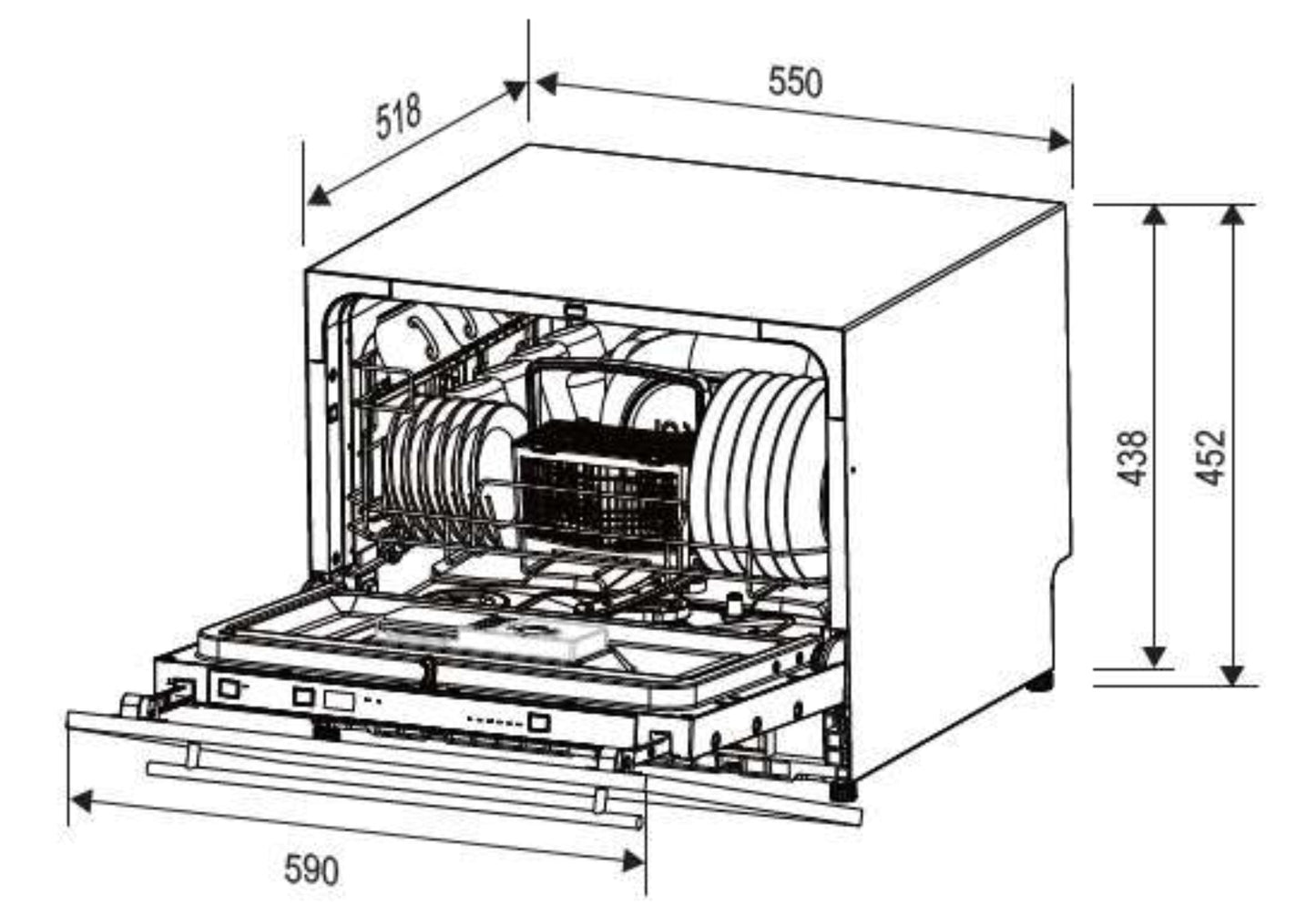 Kleenmaid 45cm Fully Integrated Compact Dishwasher - DW4531