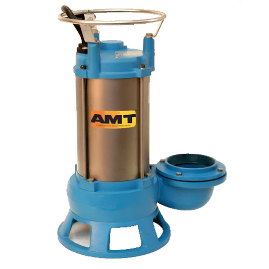AMT 2" NPT Submersible Shredder Sewage Pump, 130 GPM, 1HP 1 Phase 115 VAC 60 Hz Motor, S/C Seal, Cast Iron /SS - 5760-95