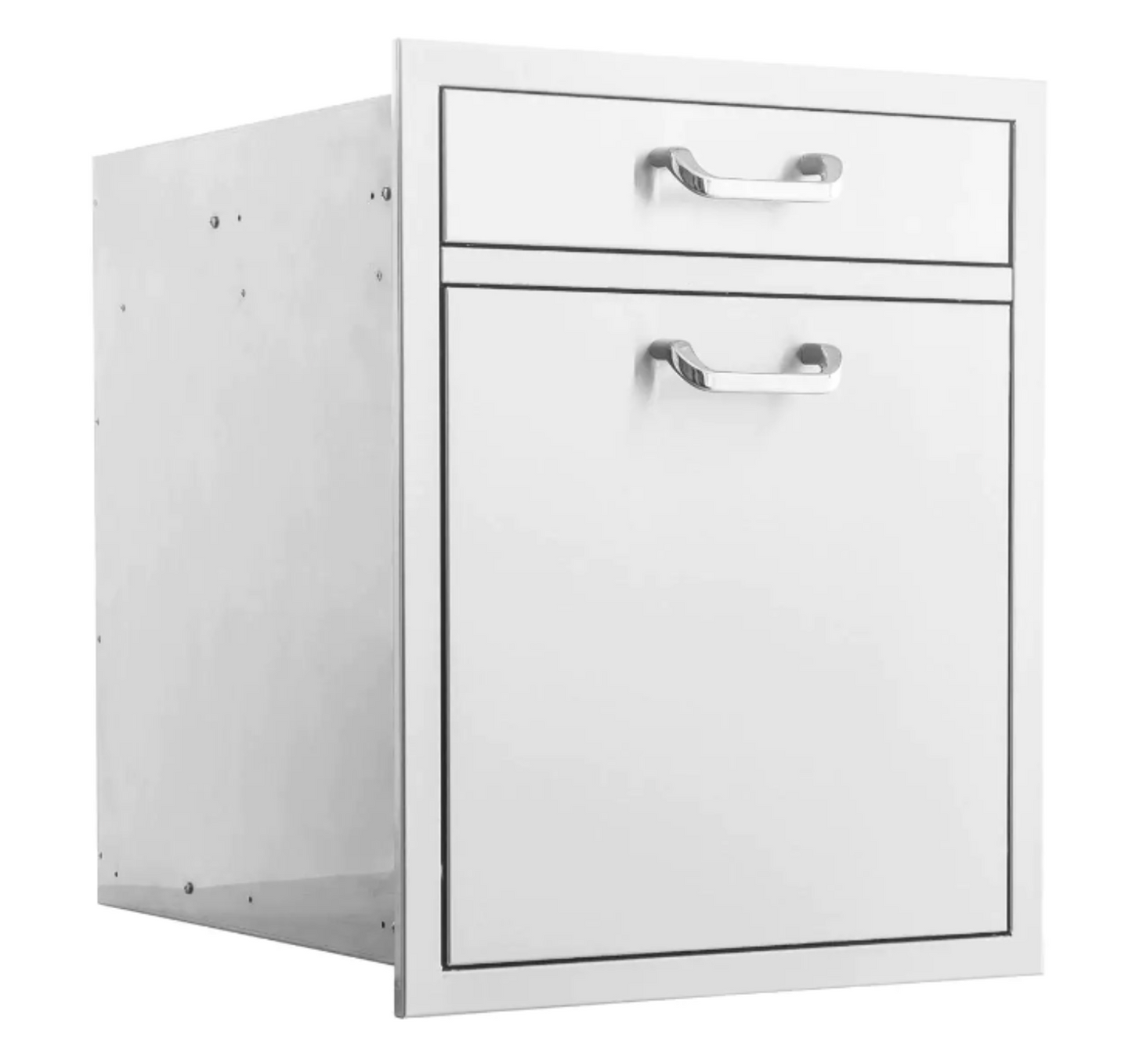 Pacific Coast Manufacturing 260 Series 20" Single Drawer & Roll-Out Trash/Recycling Bin Combo - BBQ-260-TR-DR1