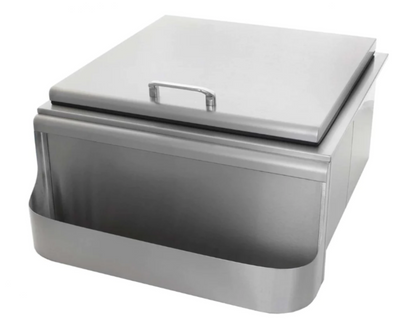Pacific Coast Manufacturing 260 Series 18" Slide-In Ice Bin w/ Speed Rail & Condiment Holder - BBQ-260-18SI