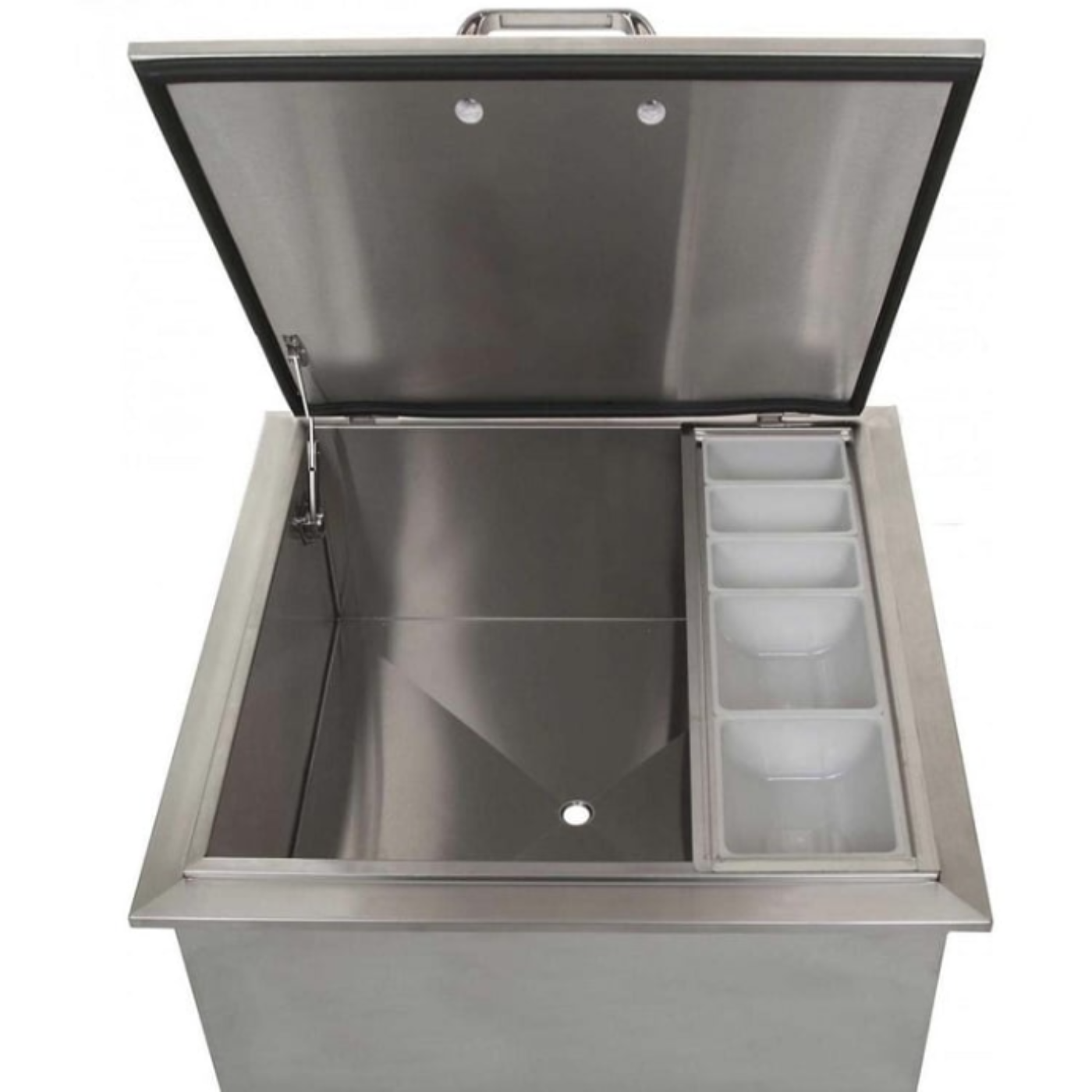 Pacific Coast Manufacturing 260 Series 18" Drop-In Ice Bin Cooler w/ Condiment Tray - BBQ-260-18DI