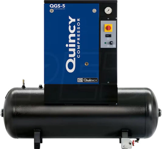 Quincy QGS Air Compressor 5 HP 60 Gallon Tank-Mounted Rotary Screw 1-Phase 230V New - 4152051925