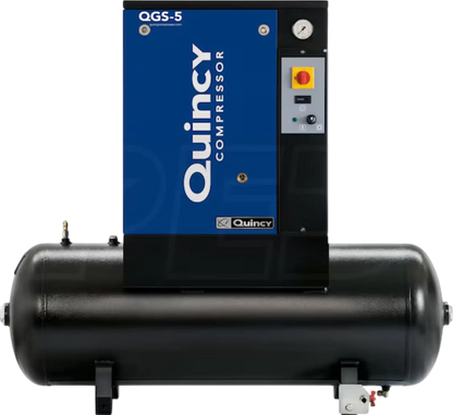 Quincy QGS Air Compressor 5 HP 60 Gallon Tank-Mounted Rotary Screw 1-Phase 230V New - 4152051925