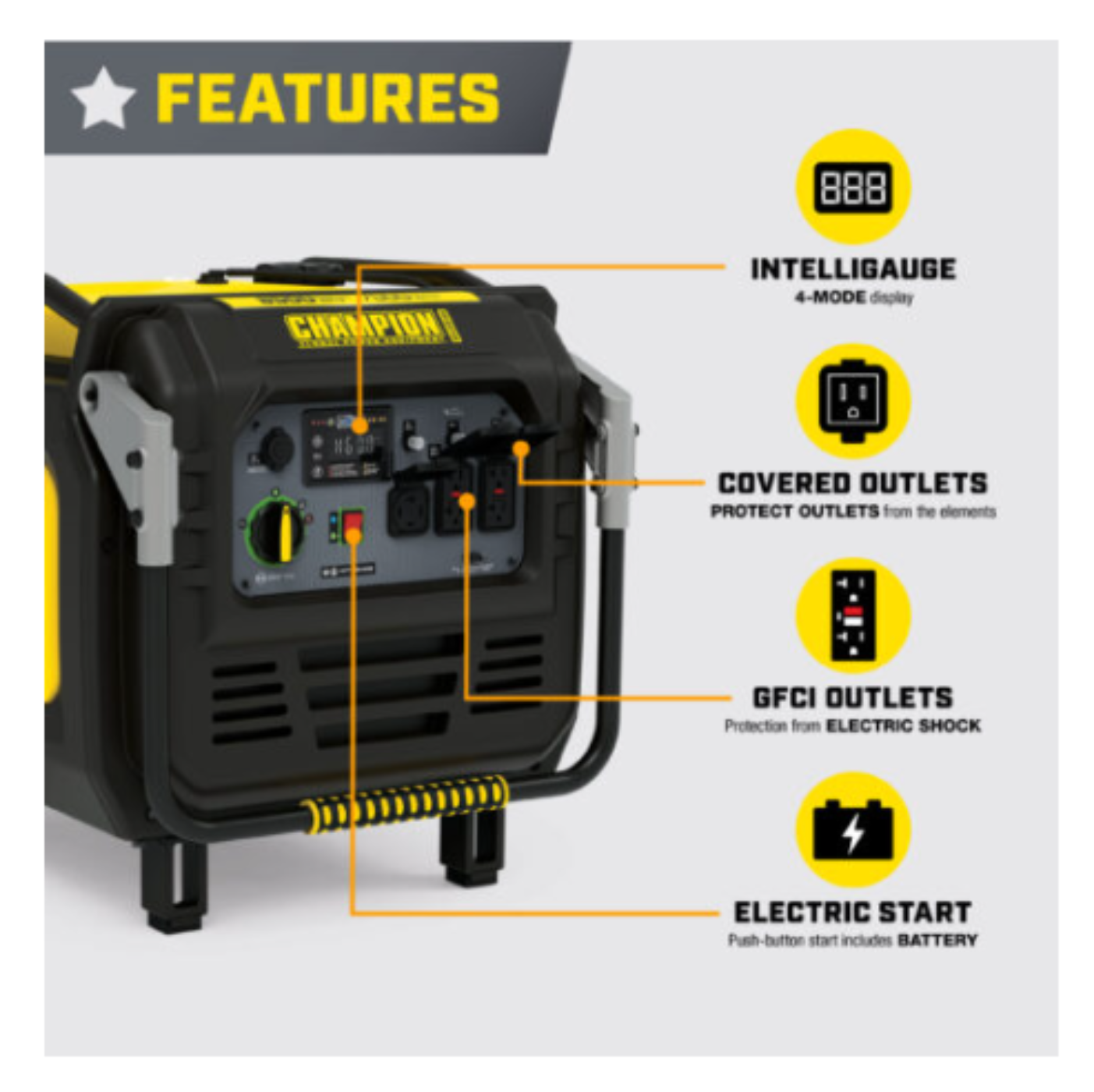 Aurora Generators 8500W Electric Start Inverter with CO Shield - PowerGen USA - 201509