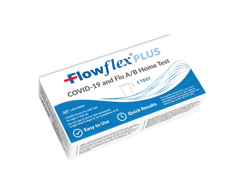 Respiratory Test Kit Flowflex® Plus COVID-19 and Flu A / B Home Test 1 Test per Kit - L03A-R0645