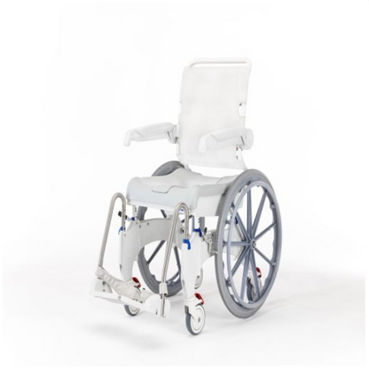 Aquatec Ocean Ergo Self Propel Shower Commode with Collection Pan, Lid, and Pan Support Guide Rail - OCEANERGOSP