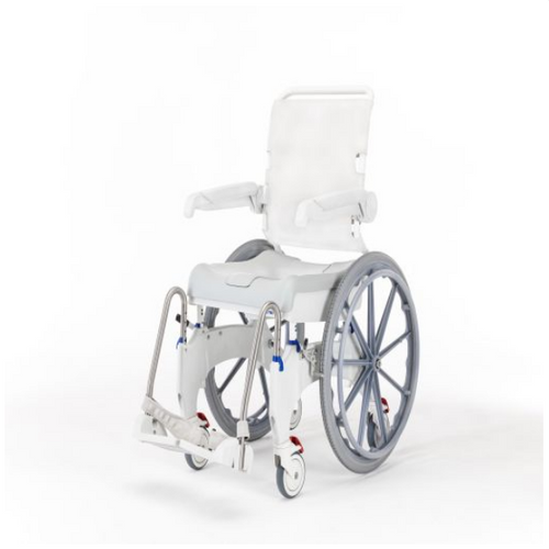 Aquatec Ocean Ergo Self Propel Shower Commode with Collection Pan, Lid, and Pan Support Guide Rail - OCEANERGOSP