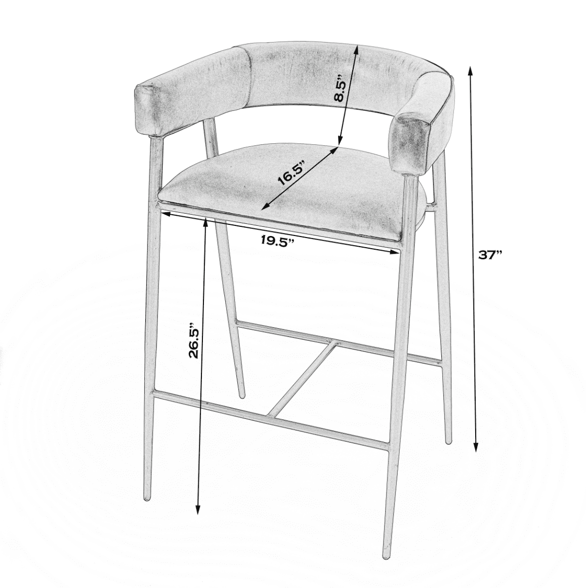Butler Specialty Company Dallas Leather and Iron cushioned 28.5"" Bar Stool, Medium Brown  - 5618344