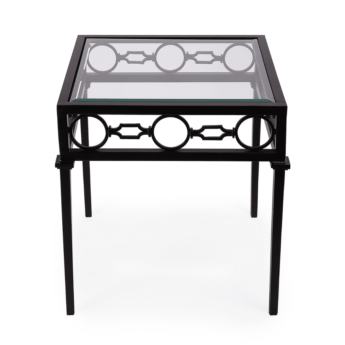 Butler Specialty Company Southport Iron Upholstered Outdoor End Table, Black  - 5664437