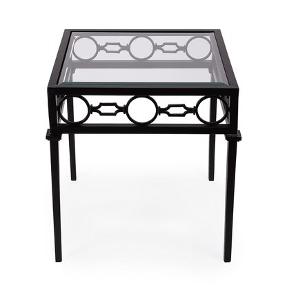 Butler Specialty Company Southport Iron Upholstered Outdoor End Table, Black  - 5664437