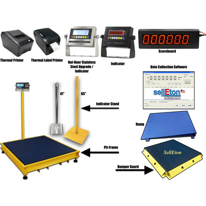 Adam Equipment Prime Scales Selleton  (48" x 60") industrial warehouse floor scale - sl-700-4x5-1k