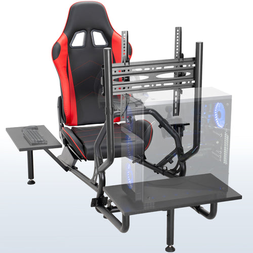 VIVO Racing Simulator Cockpit with TV Mount & Shelf Kit - 32” to 50” Screens - STAND-KIT-RACE1BS