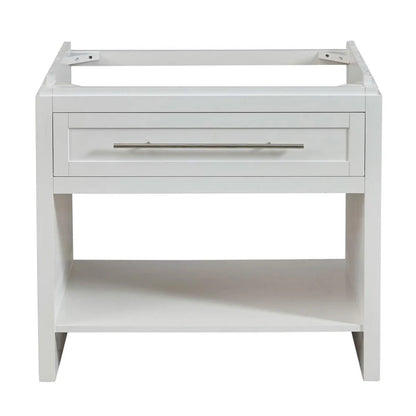 Silkroad Exclusive 36" Single Sink White Bathroom Vanity Base With Drawer and Shelf Storage - SKU_1781970166148_296
