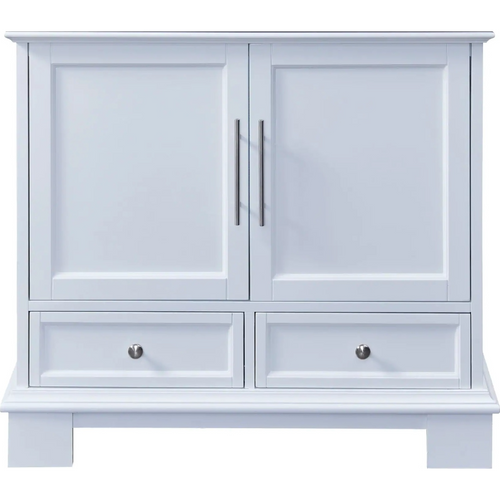 Silkroad Exclusive 36" Single Sink White Bathroom Vanity Base With Two Drawers and Two Doors Storage - C05036WC
