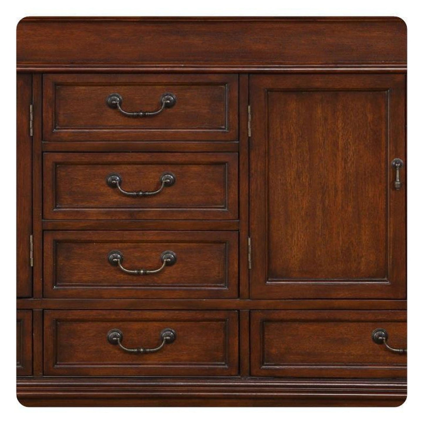 Silkroad Exclusive 72" Double Sink Red Chestnut Bathroom Vanity With Baltic Brown Granite Countertop and Ivory Ceramic Undermount Sink - HYP-0715-BB-UIC-72
