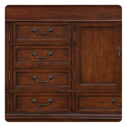 Silkroad Exclusive 72" Double Sink Red Chestnut Bathroom Vanity With Baltic Brown Granite Countertop and Ivory Ceramic Undermount Sink - HYP-0715-BB-UIC-72