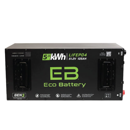 Eco Battery 51V 105AH Skinny LiFePO4 Battery / Heated - A-051105-03-H