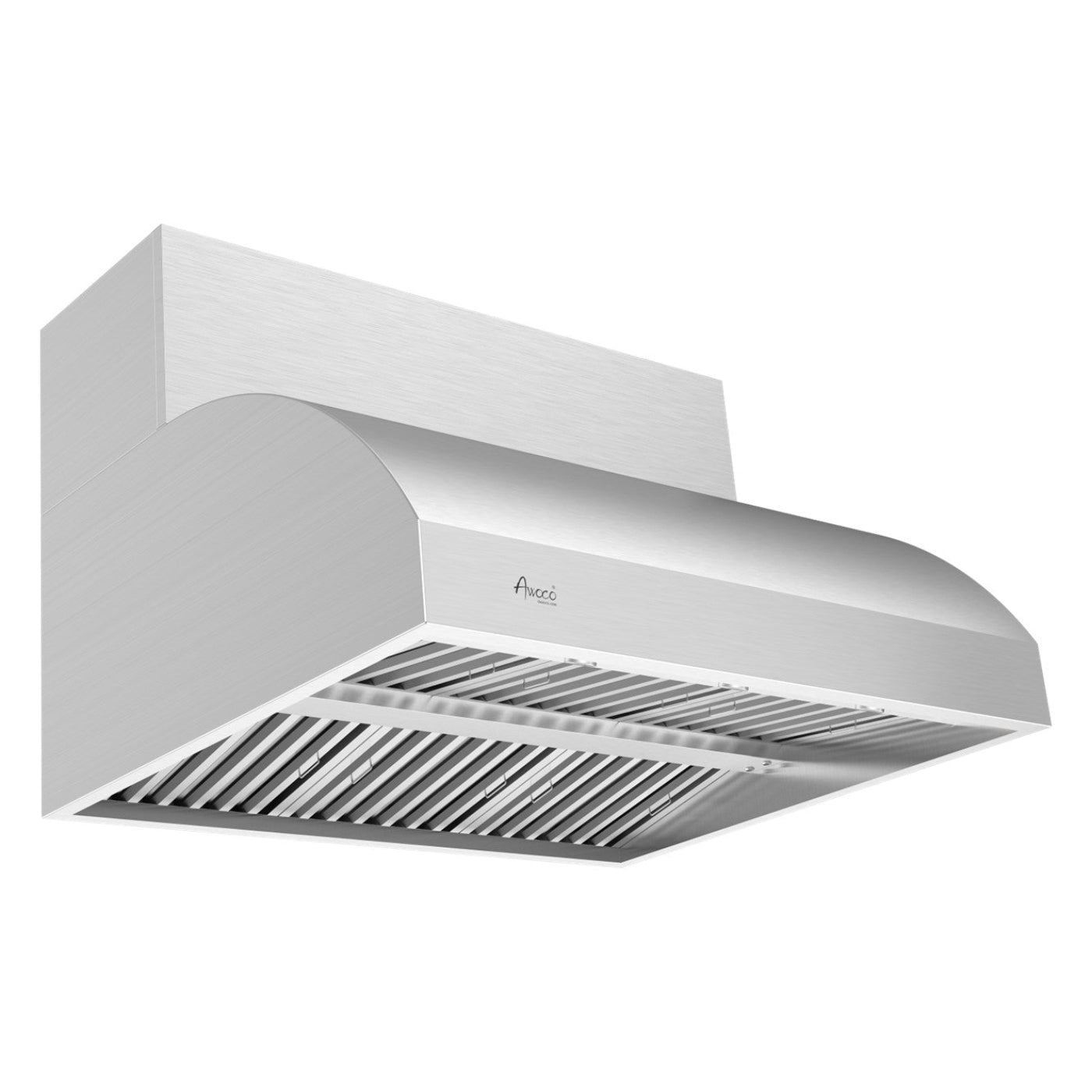 Awoco 42" Outdoor BBQ Vent Hood 18" High Type 304 Stainless Steel, 4 Speeds 2000 CFM with Chimney Cover, 8” Round Top Vent - AWC-RH-WM-BBQ-42+Chim-12x42