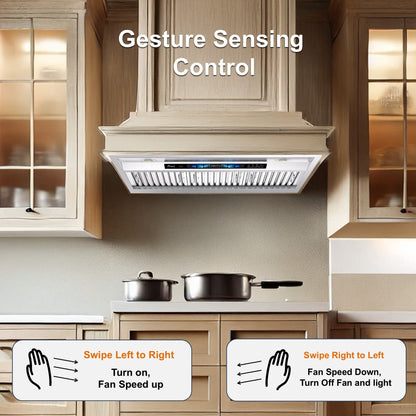 AWOCO RH-BQ-XV Range Hood Insert - Voice & Gesture - 800 CFM - 6" Top Vent - RH-BQ-XV30