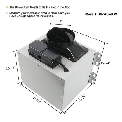 Awoco RH-WT-V Wall Mount Range Hood - 800CFM - Voice & Gesture -  Adjustable Chimney, With 6” Blower Unit - RH-WT-V30+RH-SP06-BLW
