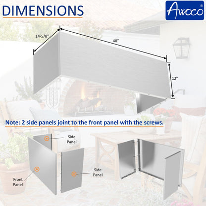 Awoco Stainless Chimney Cover for Awoco Outdoor BBQ Vent Hood - AWC-RH-WM-BBQ-Chim12x36