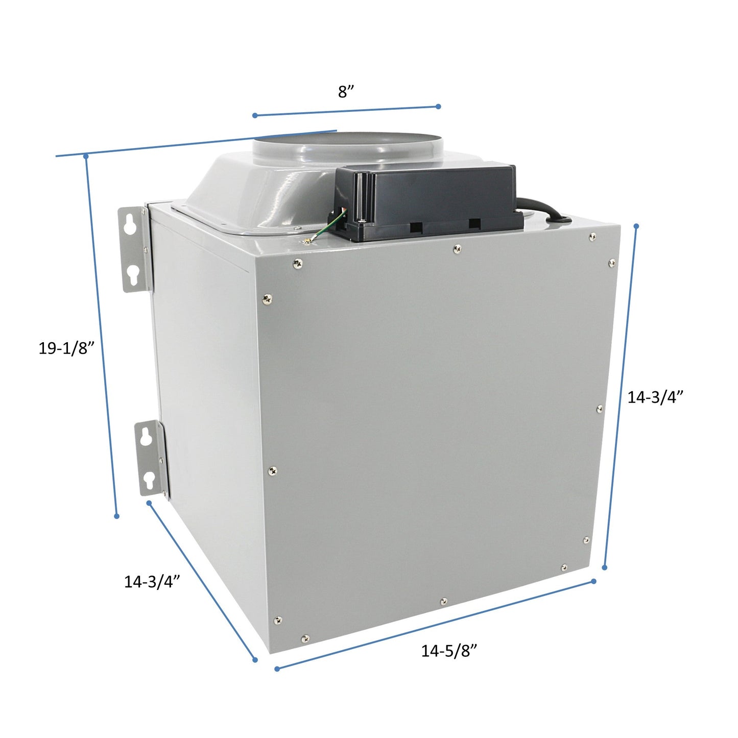 AWOCO  RH-SP08-T Quiet Split Range Hood - 8 inch Round Top Vent - 1000CFM - RH-SP08-T30