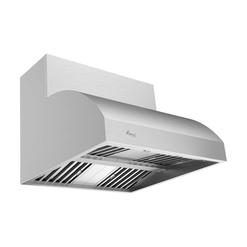 Awoco 36" Outdoor BBQ Vent Hood 18" High Type 304 Stainless Steel, 4 Speeds 1000 CFM with Chimney Cover, 8” Round Top Vent - AWC-RH-WM-BBQ-36+Chim-12x36